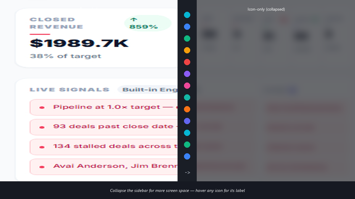 Sidebar expanded view vs icon-only collapsed mode side by side